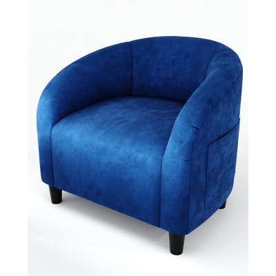 Accent Barrel Chair Boucle Club Chair Furry Sherpa Armchair Suitable for Living Room Bedroom