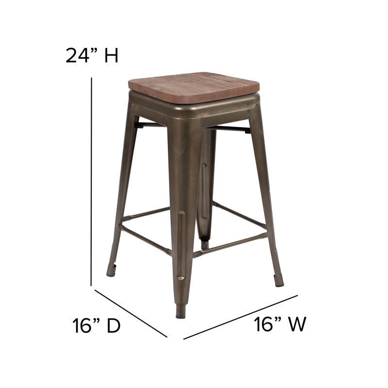 Tabouret à hauteur de comptoir 24 po Gladus, Brun, 4, Tabouret de comptoir 24 po