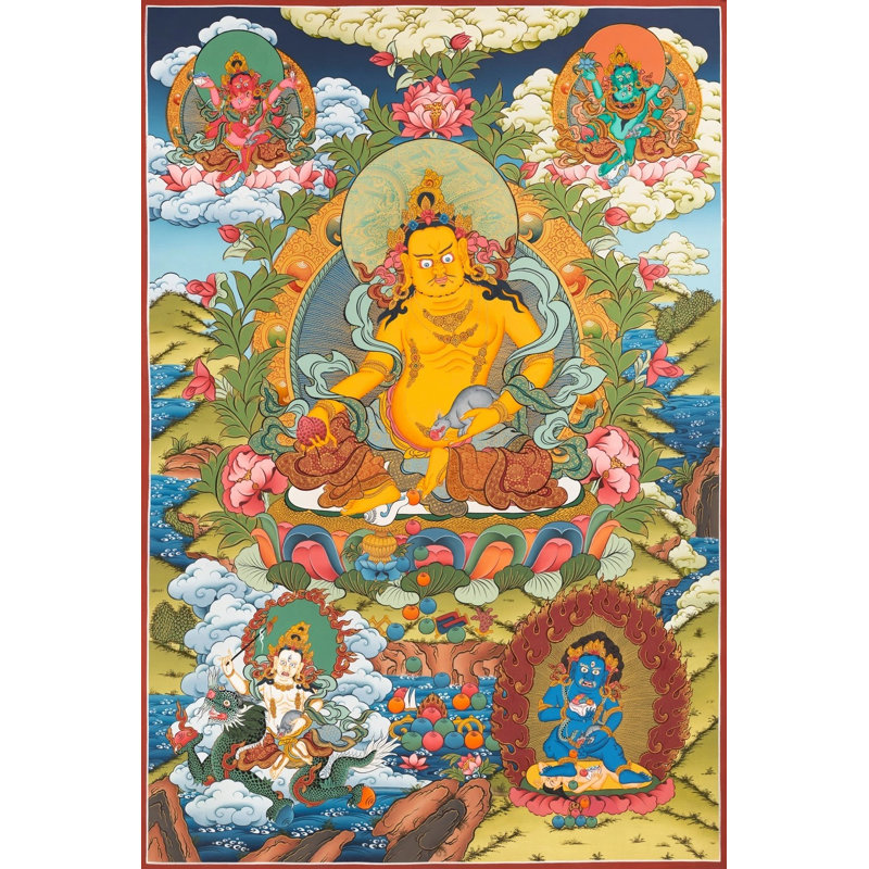 Dzambala Kuber Thangka (Thangka sans brocart)