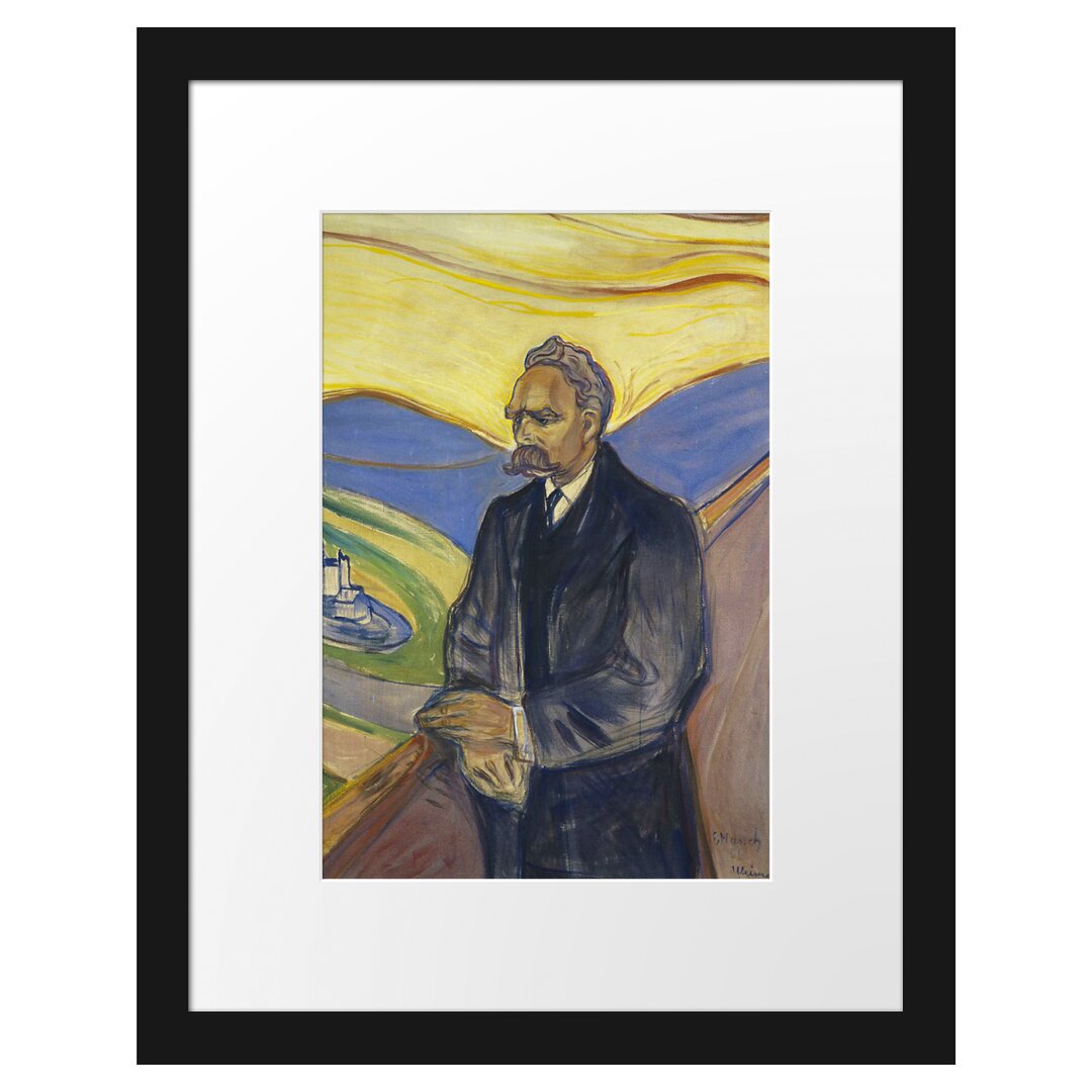 Gerahmter Kunstdruck Portrait of Friedrich Nietzsche von Edvard Munch