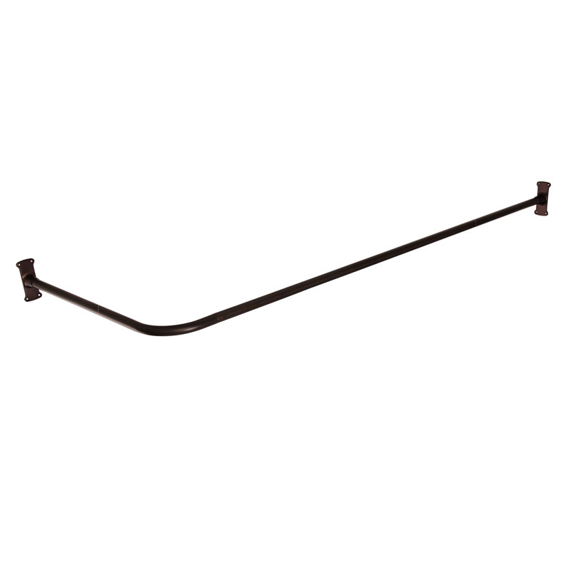 Tringle à rideau de douche fixe angulaire en L, H 1,5 po x l 48 po x P 6 po, Bronze huilé