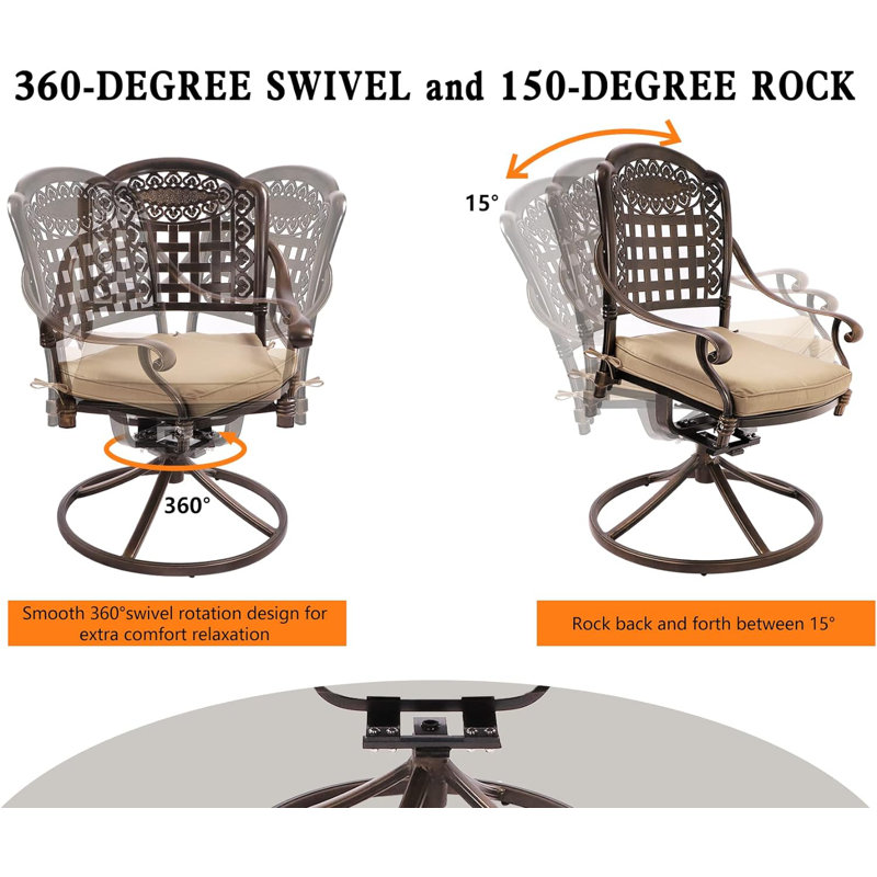 Asghar 4 - Person Patio Dining Set with Round Table , Cushions Included