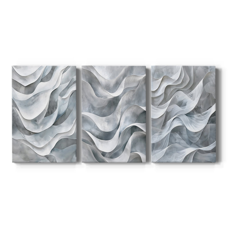 Série ABSTRACT CDLV - Toile tendue sur mesure - 3 pièces, H 12 po x l 24 po