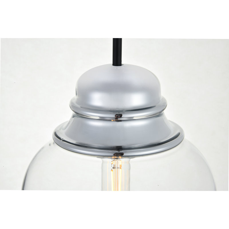 Hendina 1-Light Dimmable Dome Pendant , Chrome