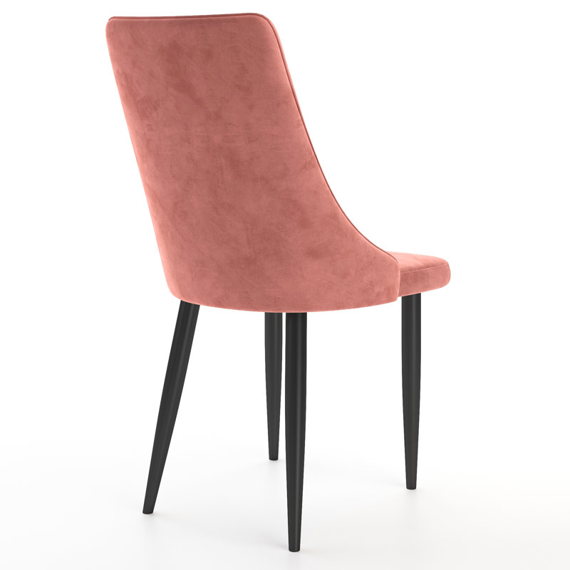 Galia Velvet Side Chair, Pink, Black