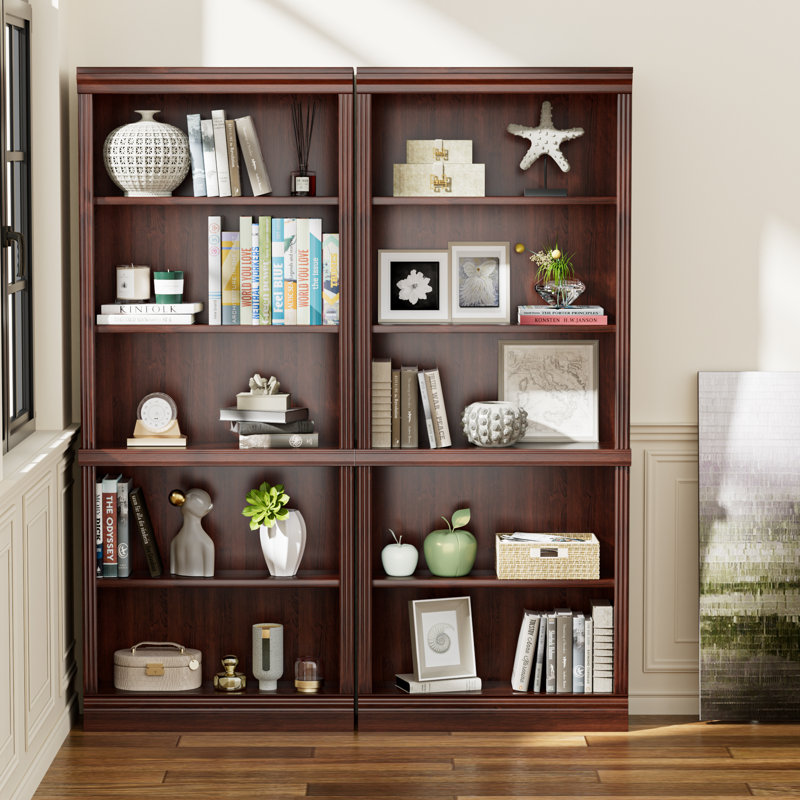 Chyenna 71.25'' H Bookcase With 5 Display Storage Shelves, Red