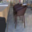 Tabouret de bar à dossier moyen de qualité commerciale avec pieds en bois de hêtre et dossier courbé-546541590-546541588-546541675