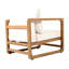 Ensemble d'extérieur en bois d'acacia: 2 fauteuils club + table d'appoint à lattes rustiques