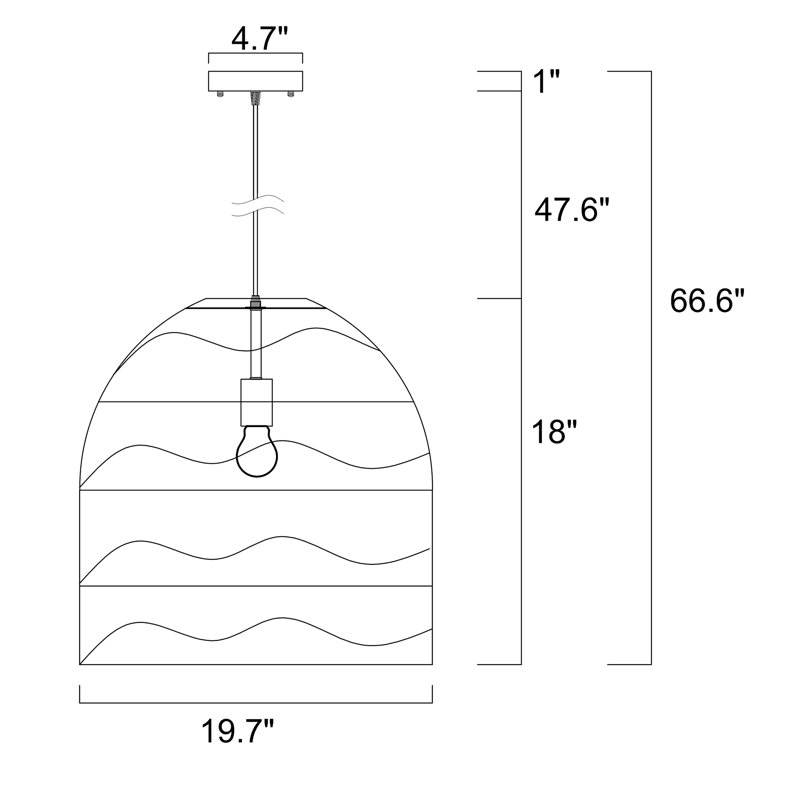 Luminaire suspendu en forme de cloche à 1 lumière Sharyn