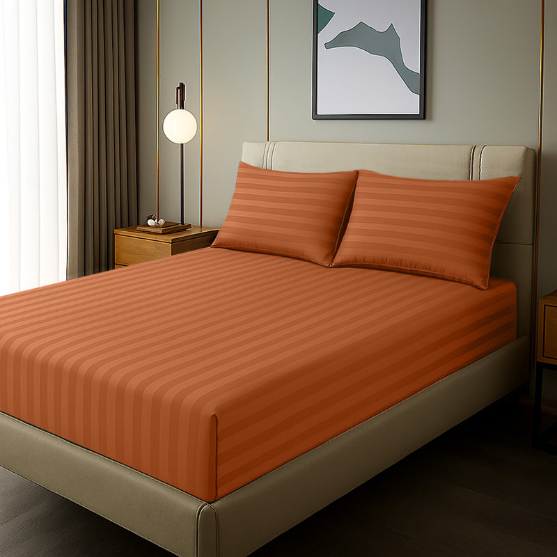 Microfiber Standard Fitted Sheet, Rust, Single (3')