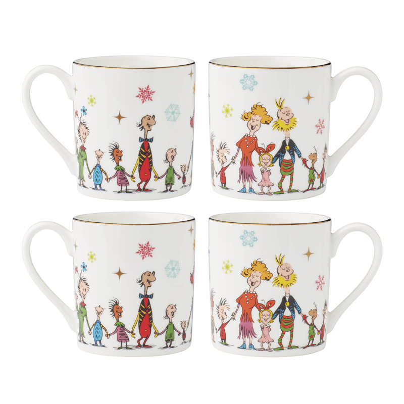 Merry Grinchmas Mugs, Set Of 4