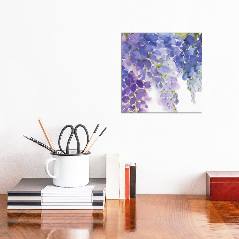 Wisteria II by Eva Watts - Wrapped Canvas Painting, 30.48 cm H x 30.48 cm W