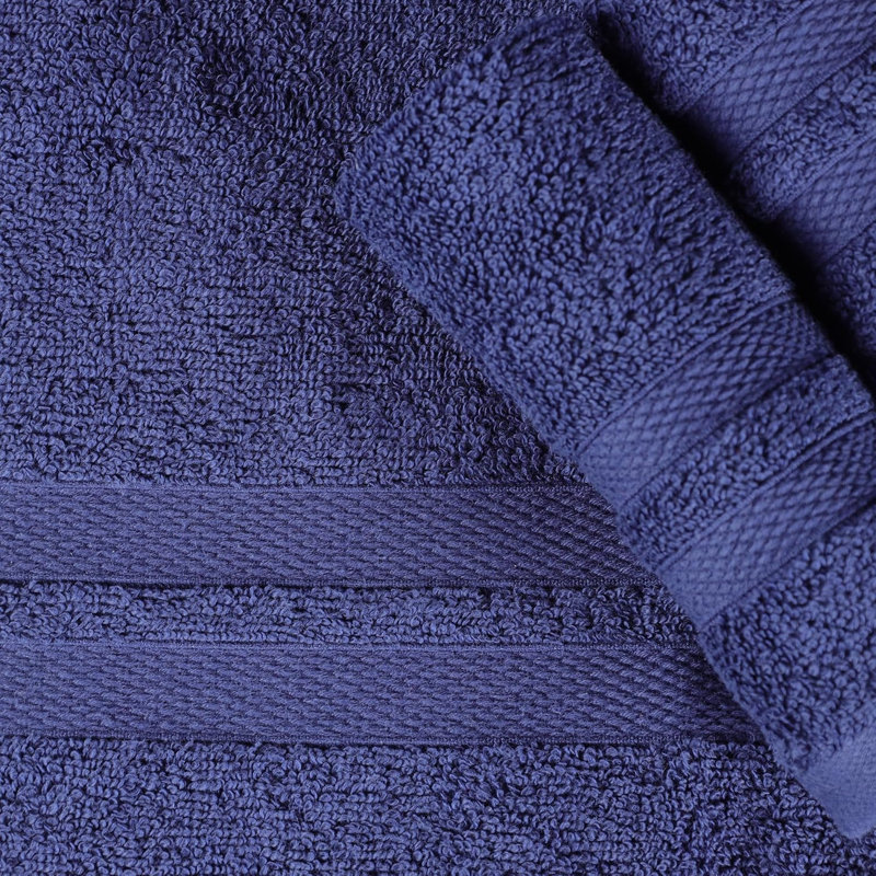 Charie Quick-Drying 3 Piece 100% Cotton Towel Set, Navy Blue
