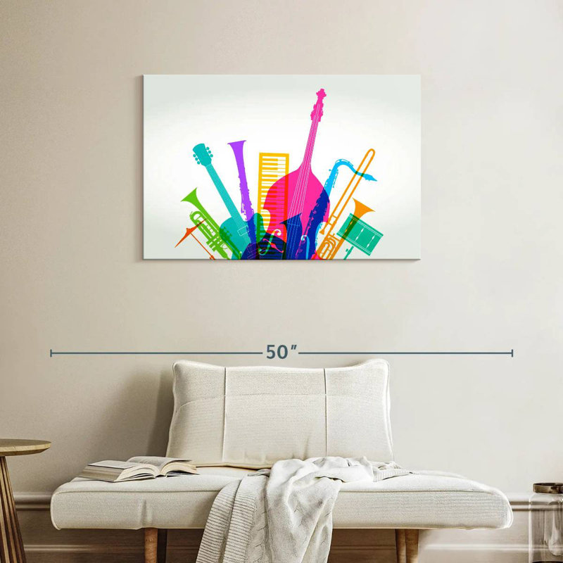Abarca Colorful Jazz Instruments, 24" H x 36" W