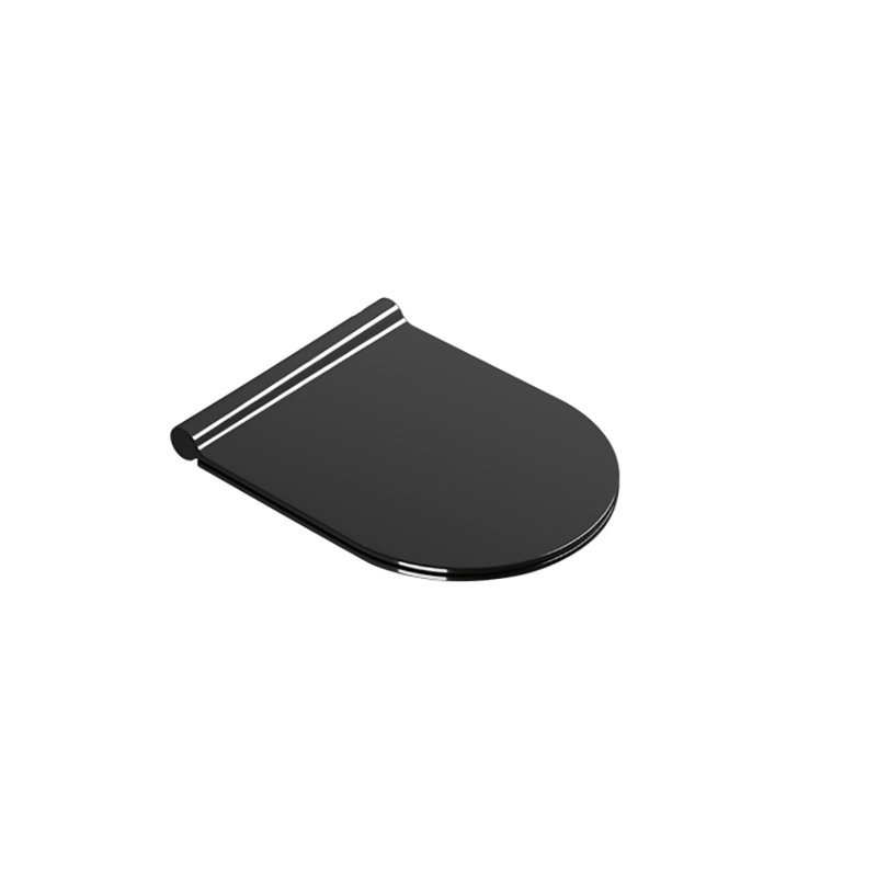Zero Round Toilet Seat and Lid, Black