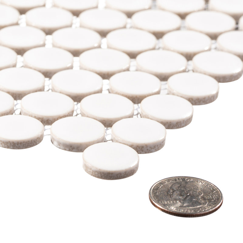 Stylish- Sweetpea 1" x 1" Porcelain Penny Round Mosaic Wall & Floor Tile, Espri