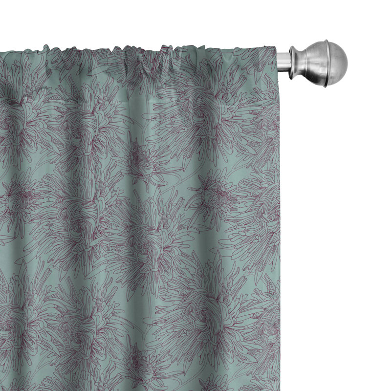 Floral Semi-Sheer Rod Pocket Curtain Panels, 28" x 95"