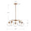 Lustre rond en verre 5 lumières Mid-Century