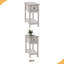 Table d'appoint, bout, table d'appoint, 2 niveaux, étroit, chambre à coucher, lampe, tiroir de rangement-1306195727