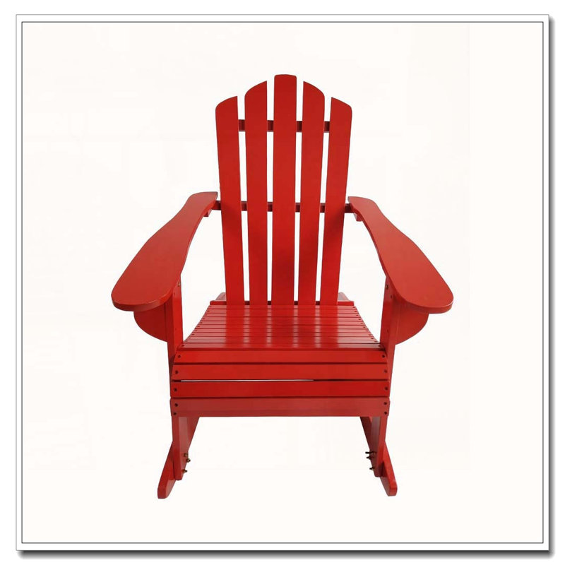 Reclining Wooden Outdoor Adirondack Rocking Chair