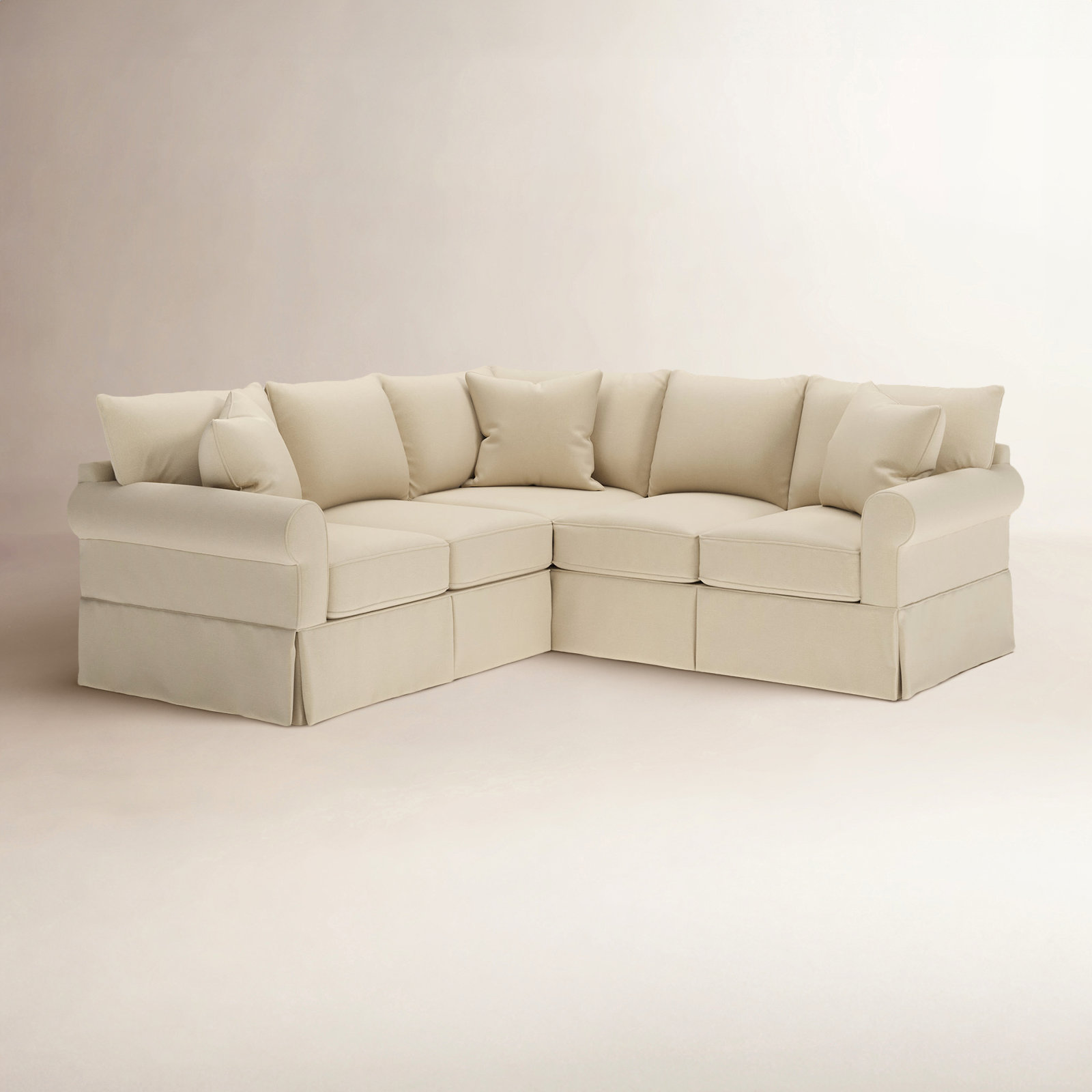 Amari Velvet Corner Sectional, Bayou Stone Canvas, Right Hand Facing