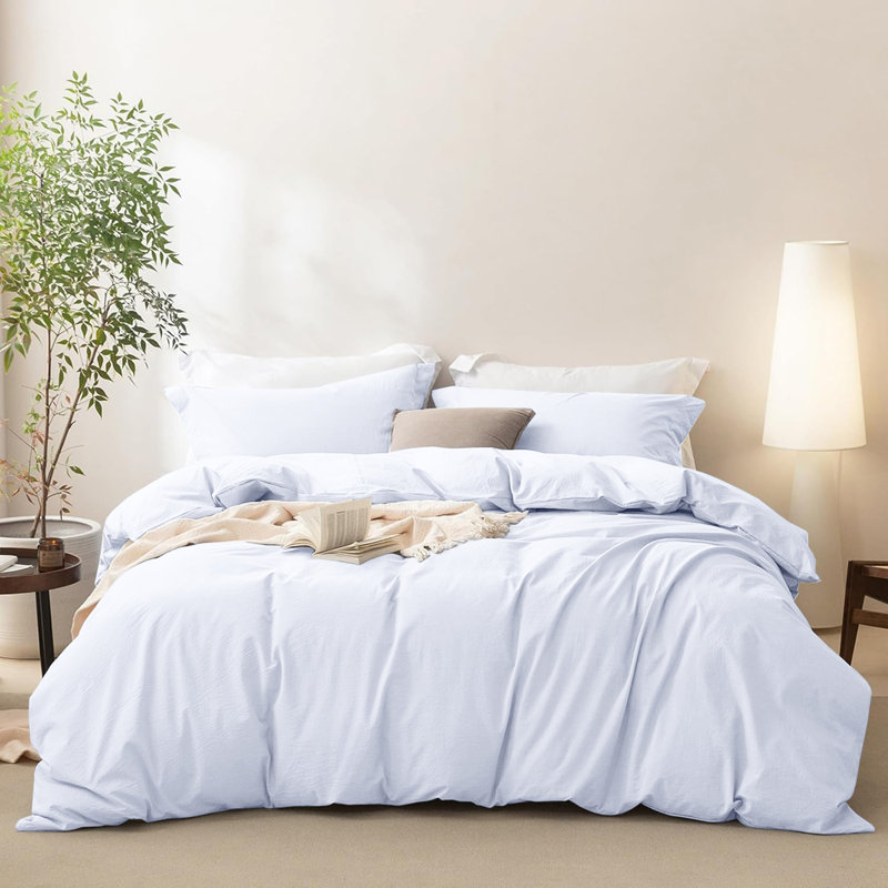 3-Piece Plain Duvet Cover Set – Silky Soft 100% Microfiber Bedding With Pillowcases, Machine-Washable, White