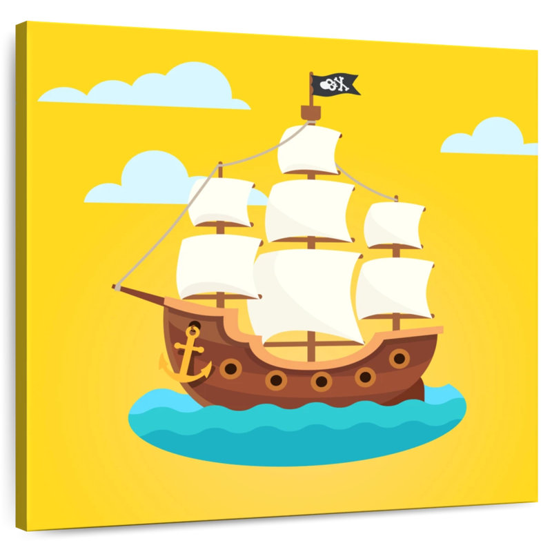 Caricature d'un bateau pirate Ashelle, H 10 po x l 10 po
