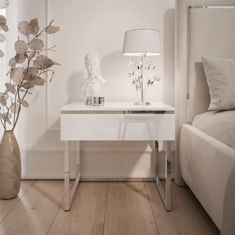 48cm W Manufactured Wood Bedside Table