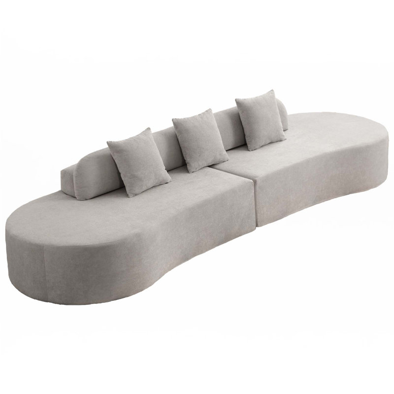 Canapé 4 places en tissu éponge, Gris