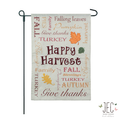 Double Sided 18'' H x 12.5'' W Polyester Thanksgiving Garden Flag