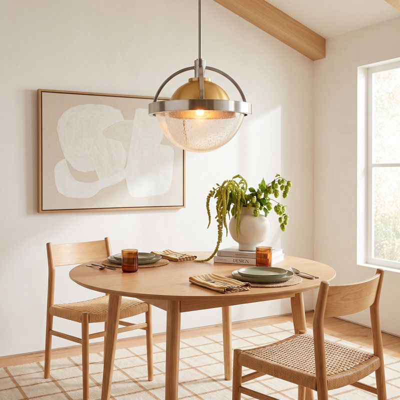 Kathryn 1 - Light Single Pendant, Heritage Brass, Polished Nickel