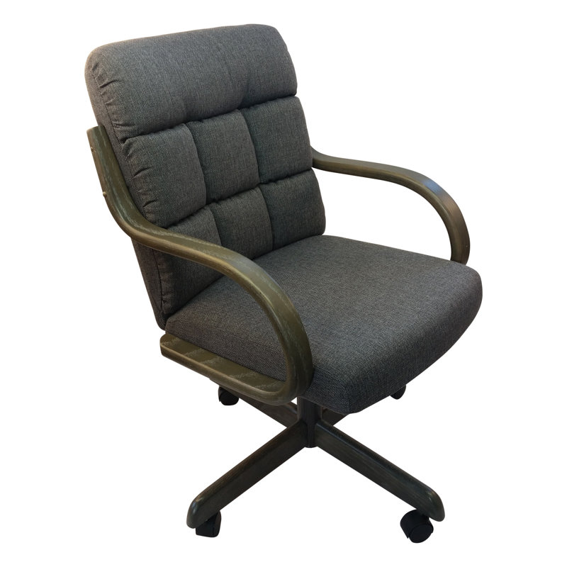 Chaise avec accoudoirs pivotante et pivotante Camile, Tweed fumé