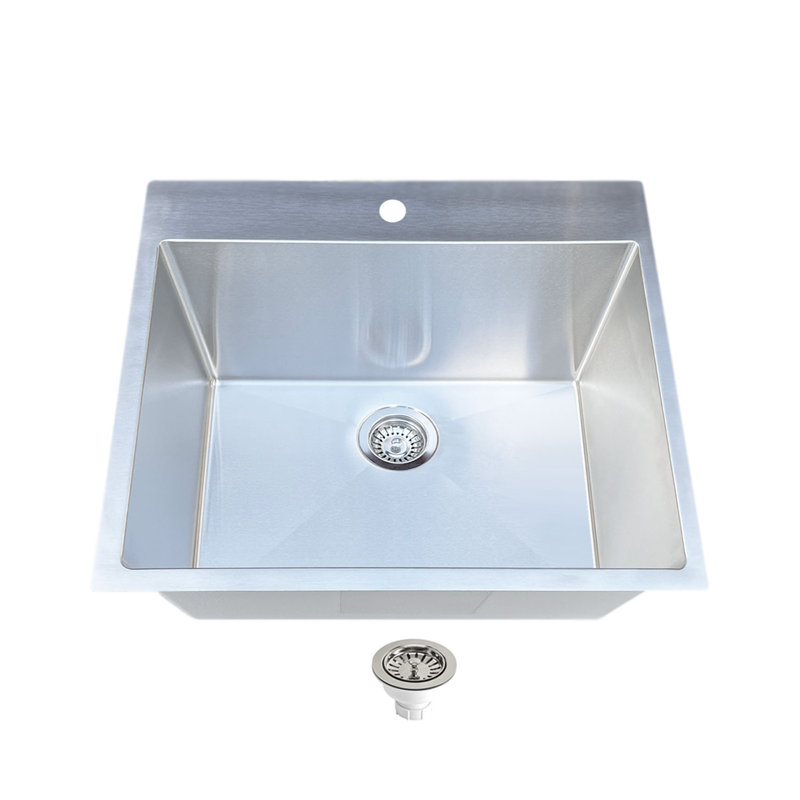 Évier de cuisine encastré avec distributeur de savon L 25 po x l 22 po