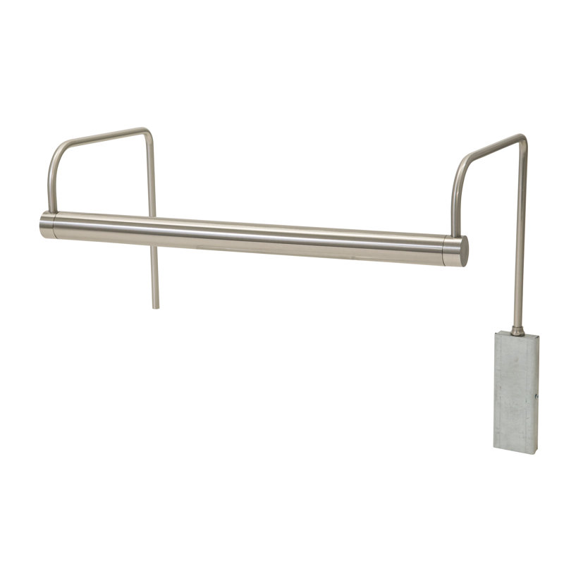 Applique pour tableau 1 lumière Barto, H 7,5 po x l 15 po x P 8 po, Nickel satiné