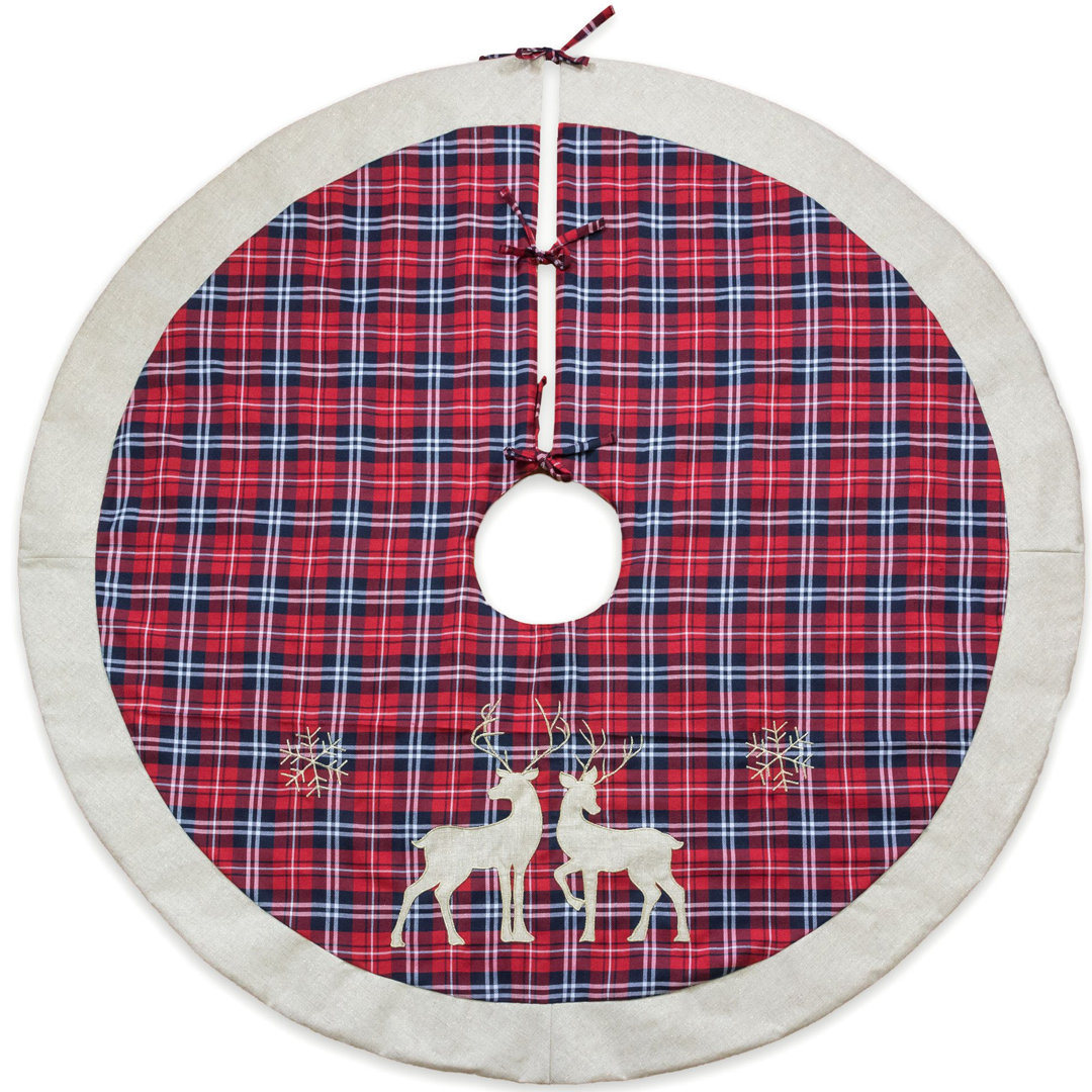 Plaid Linen Tree Skirt The Holiday Aisle®