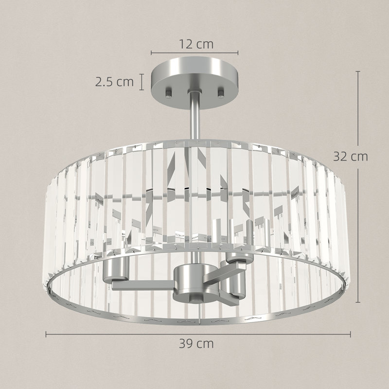 3 - Light Silver Tone Pendant