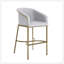 Tabouret de bar 31 po 31 po, similicuir blanc avec structure en acier doré, 1 pièce