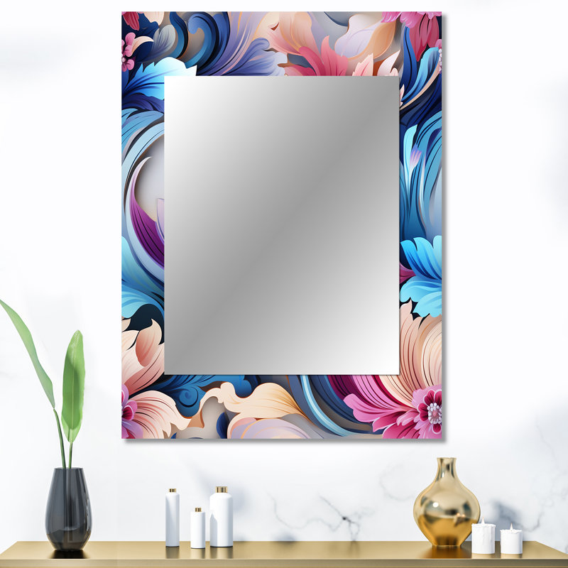 Motif de cachemire rose et mauve Aididam, 40 po x 30 po