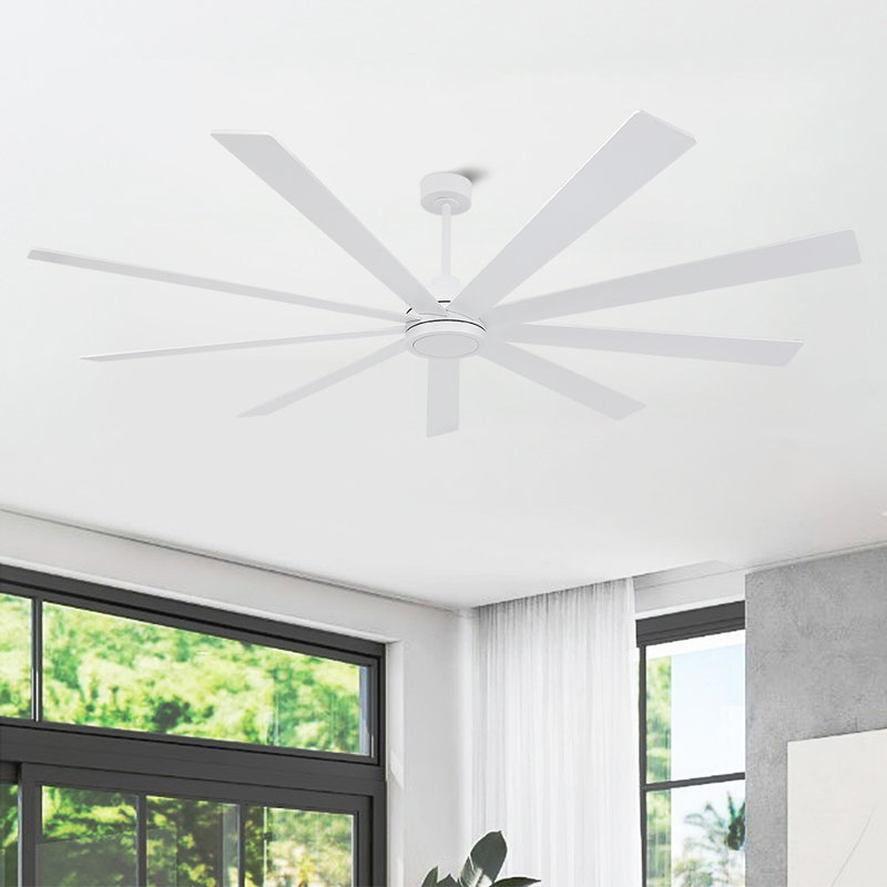 Ventilateur de plafond intérieur avec télécommande, 9 pales en contreplaqué, 72", Blanc