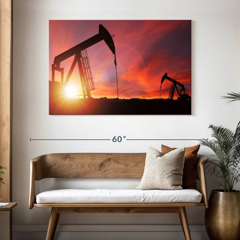 Lilie Pumpjacks Silhouette, 32" H x 48" W