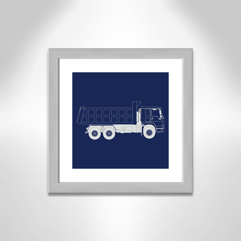 Art encadré Wild Camions, H 16 po x l 16 po x P 0,6 po, Encadré plat argent