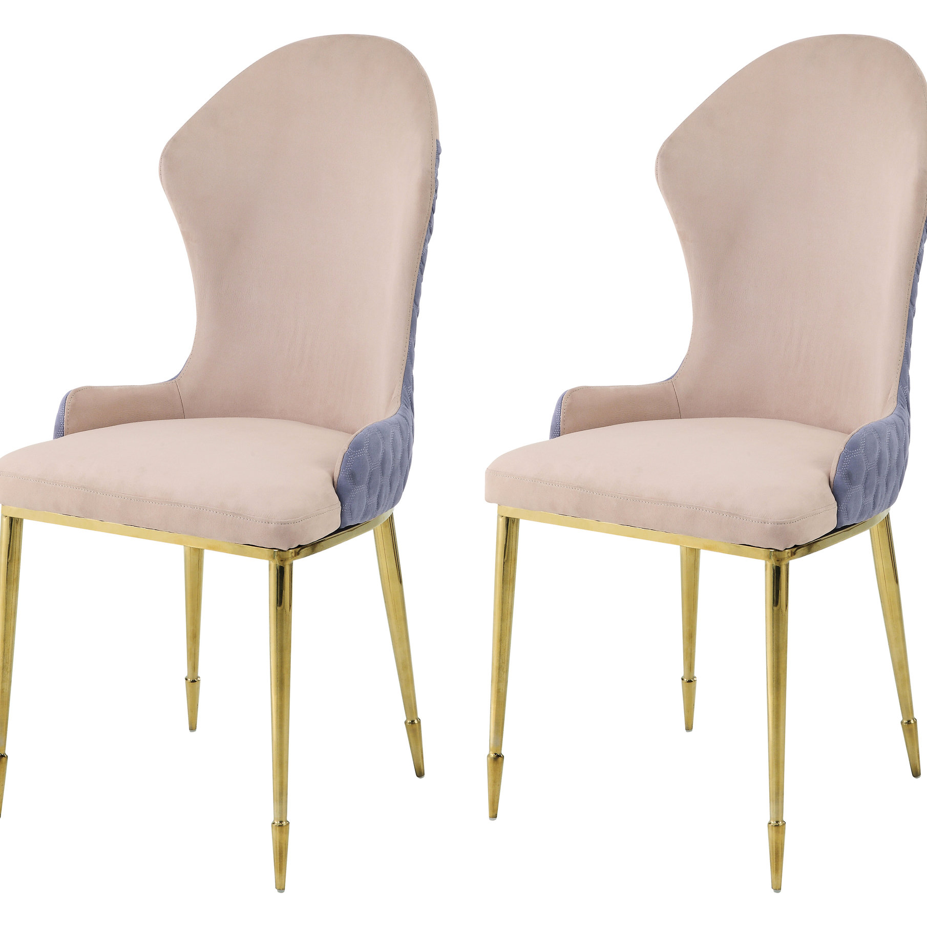 Everly Quinn Tan And Gold Dining Chairs Of Two - Sloped For Relaxed ...