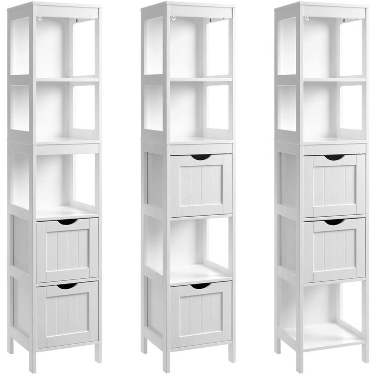 Oxfordshire 11.8'' W x 55.7'' H x 11.8'' D Free-Standing Linen Cabinet Rosecliff Heights