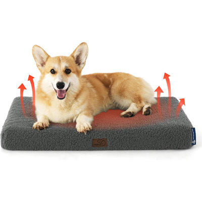 Medium Dog Bed For Medium Dogs – Self Warming Orthopedic Dog Beds With Removable Washable Cover, Egg Crate Foam Pet Bed Mat, Ashen Grey