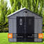Spacious Sheds with Storage, 8x6 Resin Steel Modern Backyard Shed-137329455