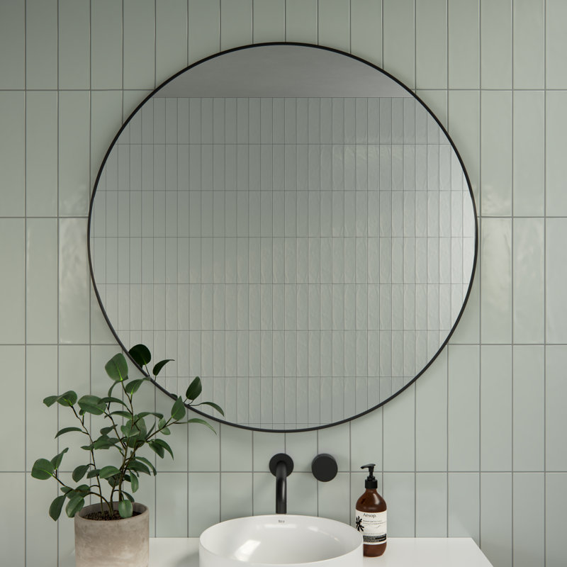 Modern & Contemporary Bathroom/Vanity Mirror, Black, 36" x 36"