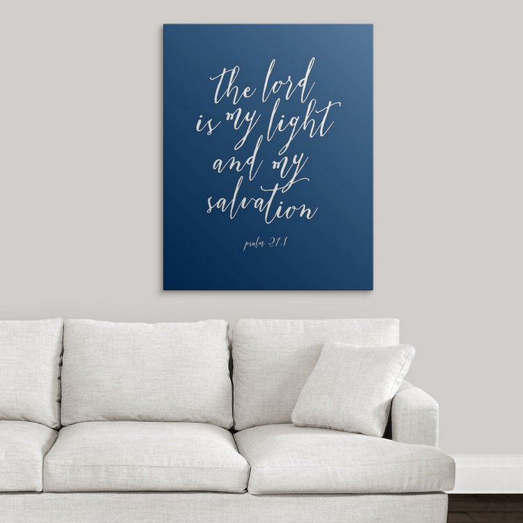 « psalm 27:1-scripture art », art textuel, H 10 po x l 8 po x P 1,5 po, Toile
