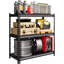 Étagère de garage en acier 3850 LBS, support industriel réglable, tablette utilitaire sur pied en métal noir mat pour entrepôt, garde-manger, sous-sol, cuisine, atelier-22621607