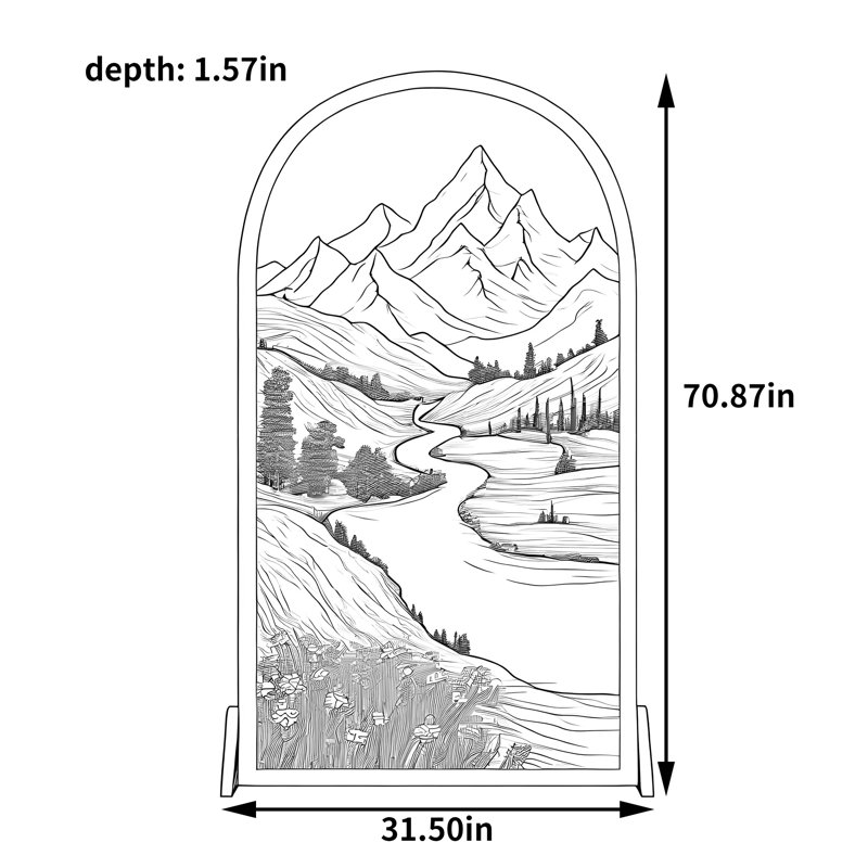 Bunton, 70.87" H x 31.5" W x 1.57" D