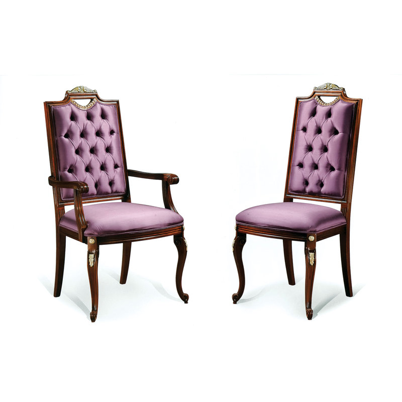 Chaise d’appoint rembourrée touffetée en mauve